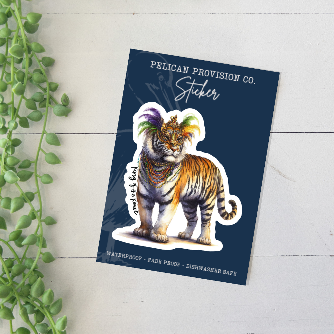 Mardi Gras Tiger Sticker