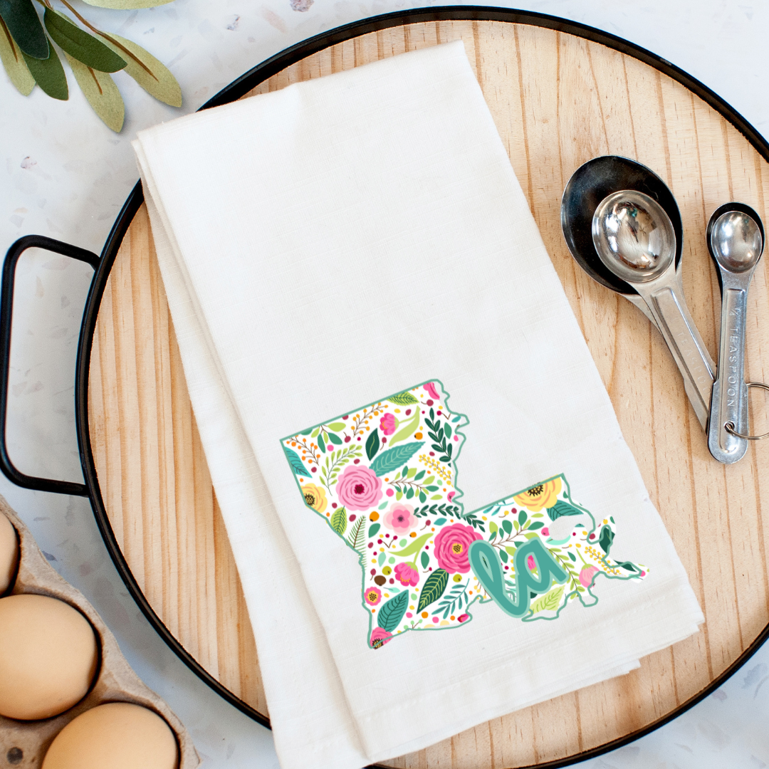 Bright Floral Louisiana Kitchen Towel
