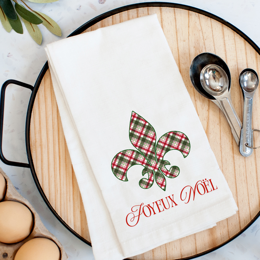 Christmas Fleur De Lis Kitchen Towel