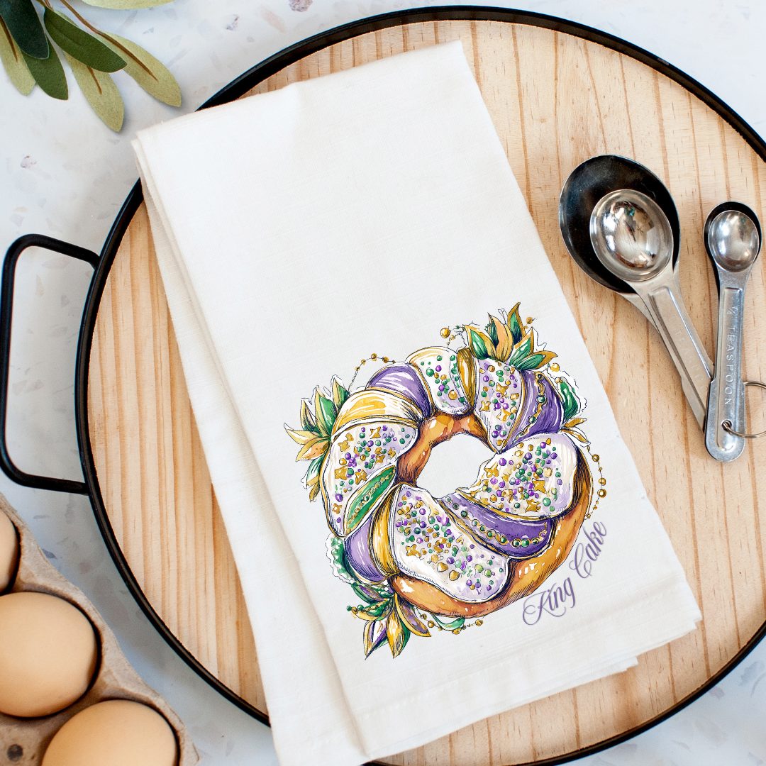King Cake Kitchen Towel