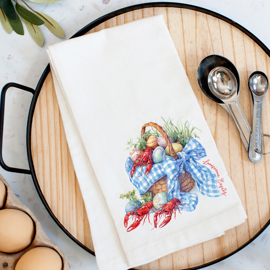 Louisiana Easter Basket Kitchen Towel