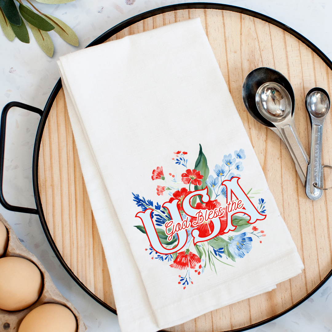 Floral USA Kitchen Towel