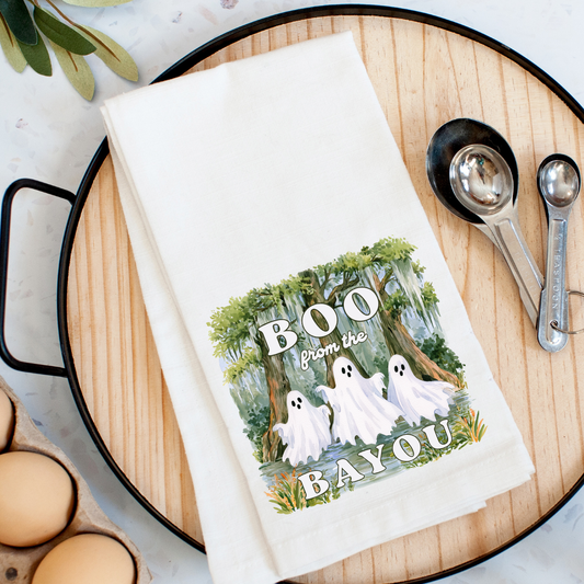 Boo From the Bayou Kitchen Towel