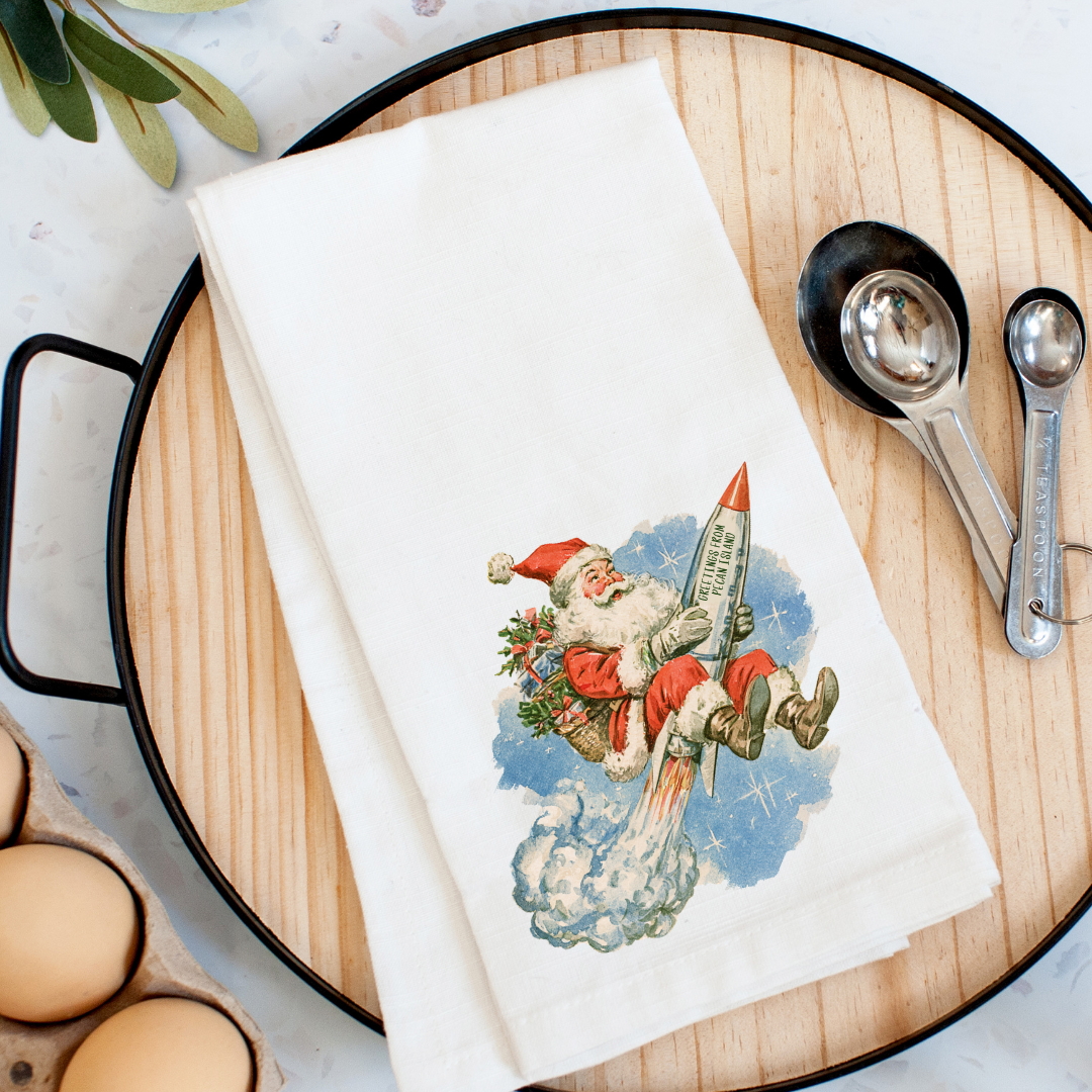 Santa’s Pecan Island Launch Kitchen Towel