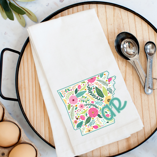 Bright Floral Arkansas Kitchen Towel