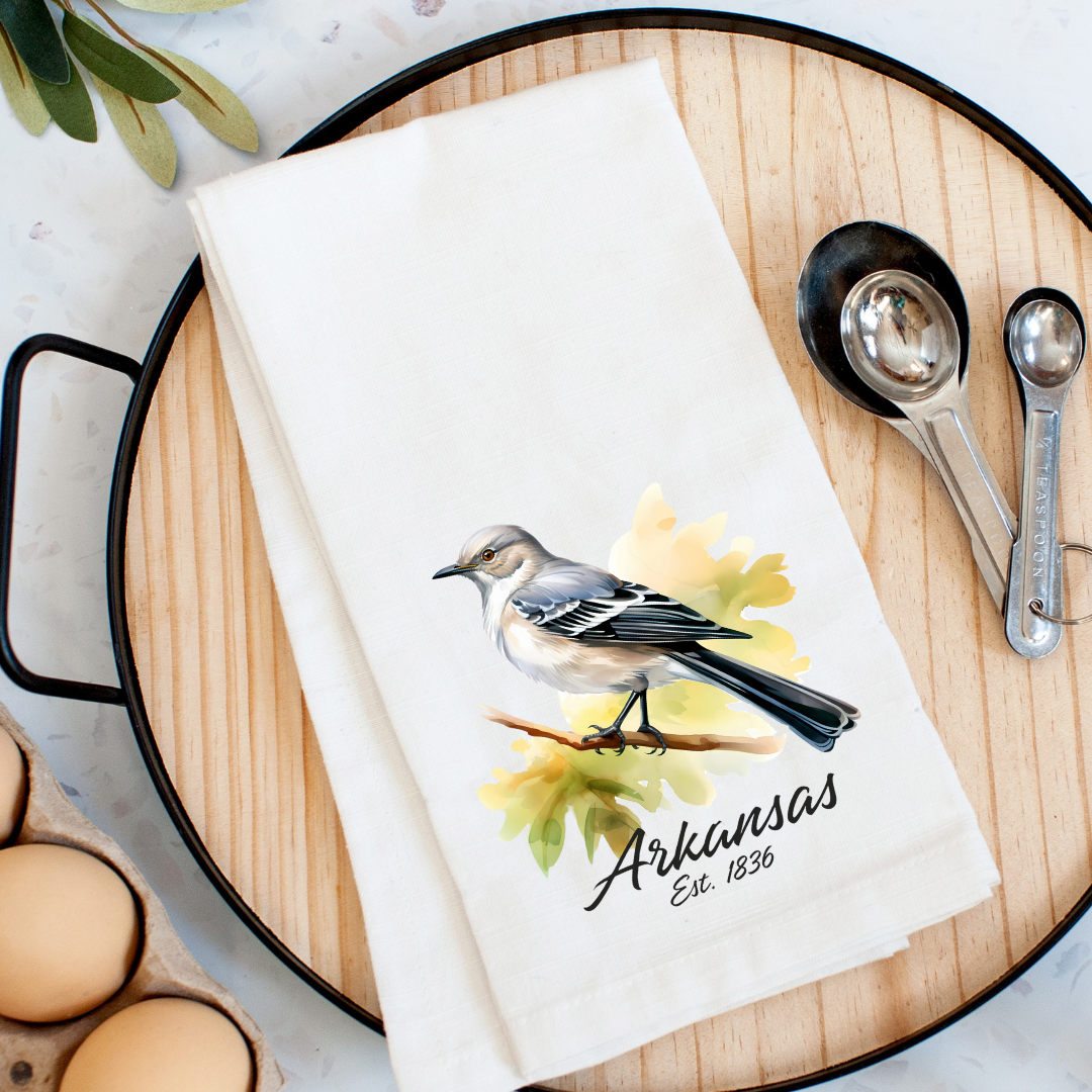 Northern Mockingbird Arkansas Kitchen Towel