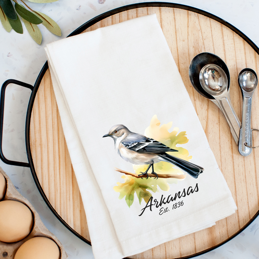 Northern Mockingbird Arkansas Kitchen Towel