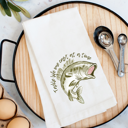 One Cast at a Time Kitchen Towel