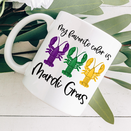 Favorite Color is Mardi Gras Coffee Mug