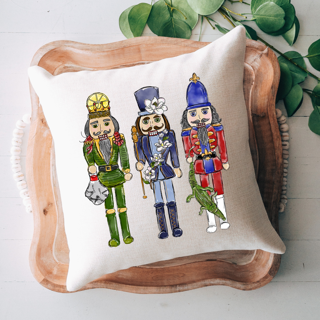 Cajun Nutcracker Trio Pillow