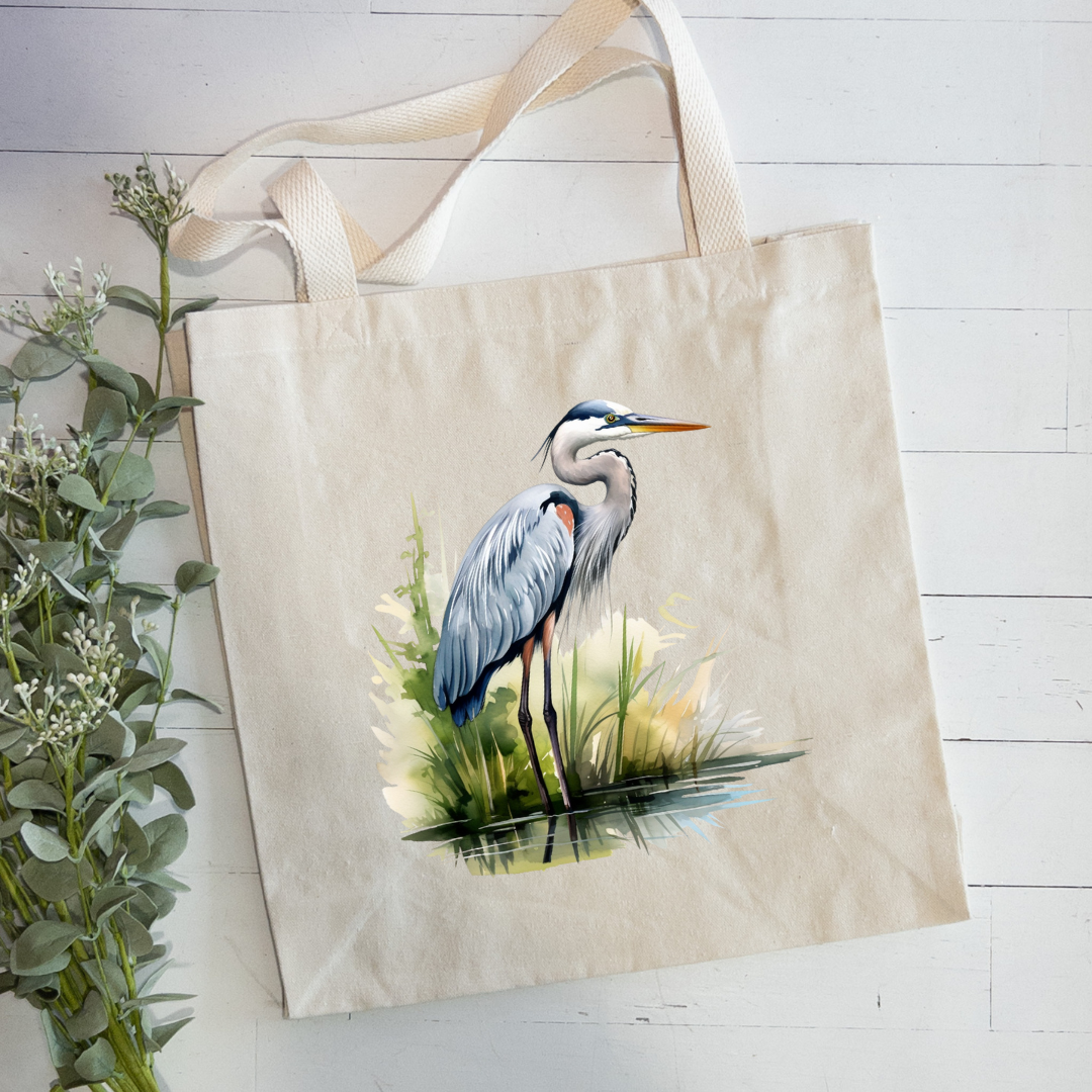 Heron Canvas Tote Bag