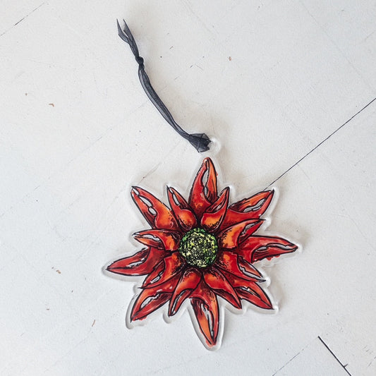Poinsettia Claw Ornament