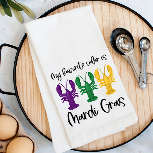 Favorite Color is Mardi Gras Kitchen Towel