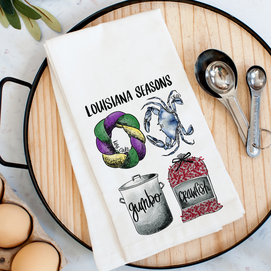 Louisiana Seasons {Crab} Kitchen Towel